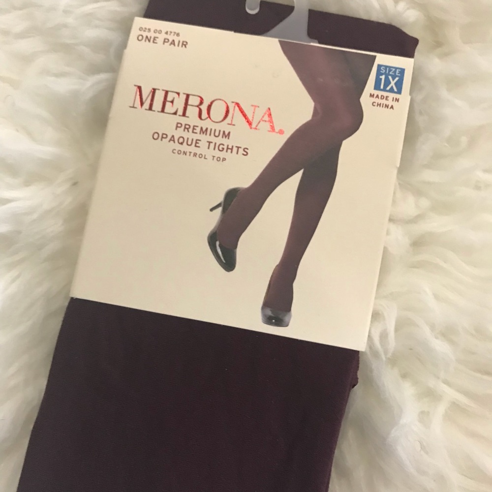 Maroon/Burgundy Opaque Tights, NWT!